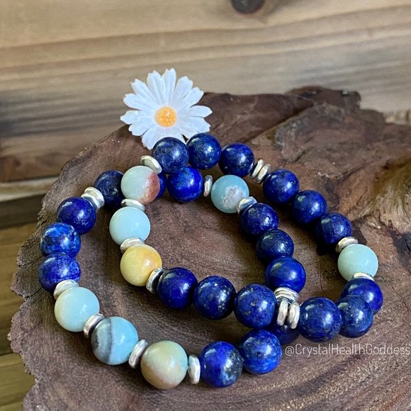 Lapis lazuli with Amazonite Bracelet - Picture 4 of 7